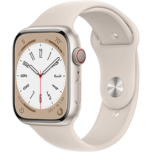 Apple Watch Series 8 [GPS + Cellular 45mm] Smart Watch w/ Starlight Aluminum Case with Starlight Sport Band