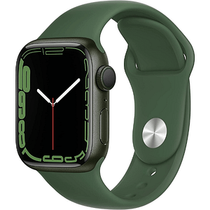 Apple Watch Series 7 [GPS 41mm] Smart Watch w/ Green Aluminum Case with Clover Sport Band